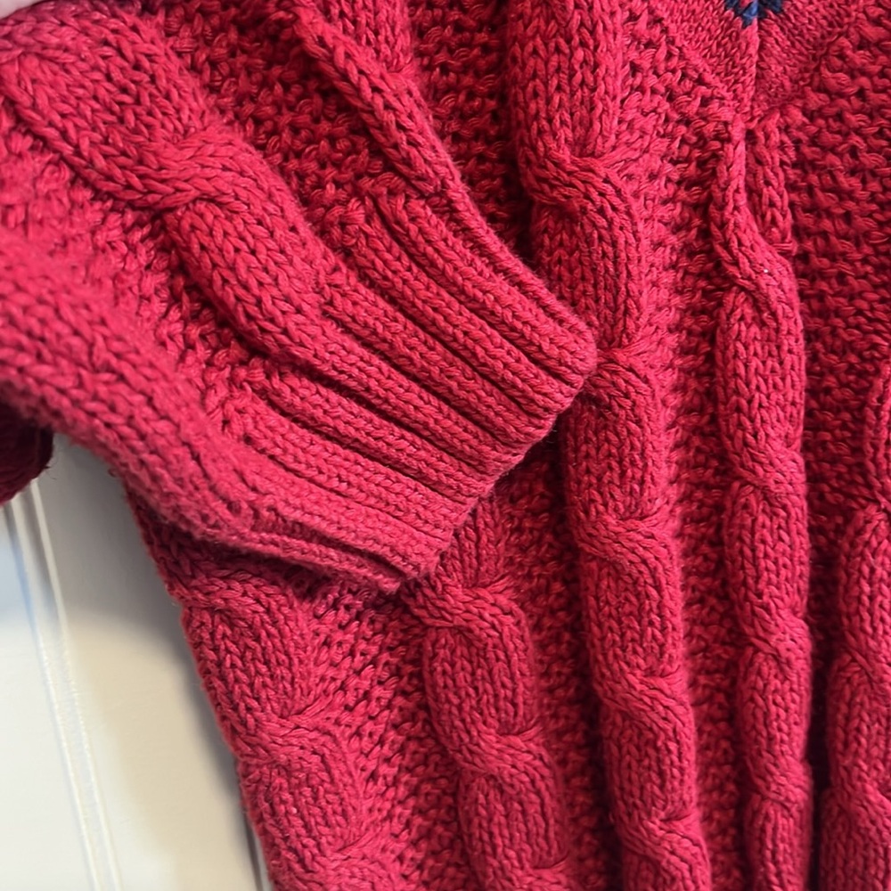 Allison Brittney sweater women size medium‎ chunky cableknit V-neck vintage 90s - Picture 3 of 8